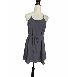 Naked Zebra Dress Size Medium Gray Open Back Spaghetti Strap  New Sleeveless NWT